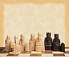 Isle of Lewis Plain Theme Chess Set - Including Walnut and Sycamore Wood Veneer Folding Chess Board 